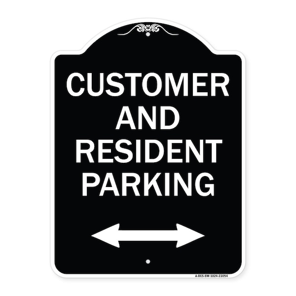 Signmission Reserved Parking Customer and Visitor Parking Heavy-Gauge Aluminum Sign, 24" x 18", BW-1824-23054 A-DES-BW-1824-23054 - main